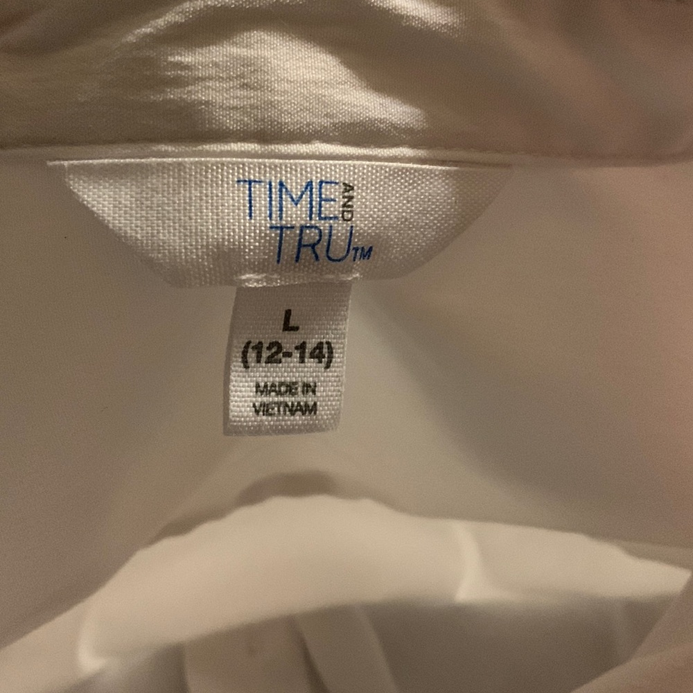 Time and thru button up. Size large.